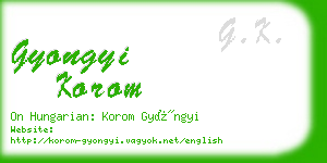 gyongyi korom business card